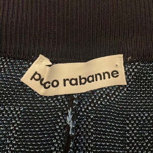Paco Rabanne Flare Knit Pants Geometric Blue Size Small Retails $790 Retro - Picture 6 of 7
